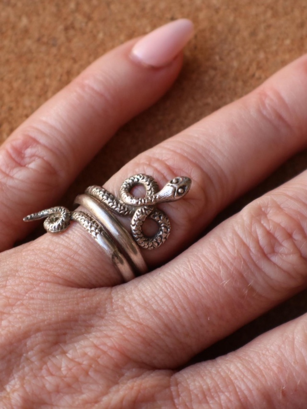 Adjustable Vintage Sterling Silver Snake 🐍 Ring, Hippie, Witchy, Spiritual